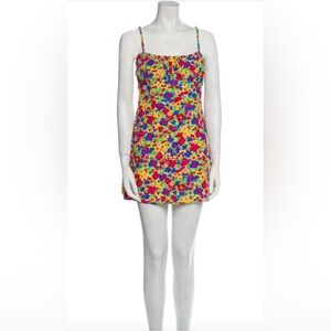 Faithfull The Brand Mini Slip Dress in Bright Floral (L)